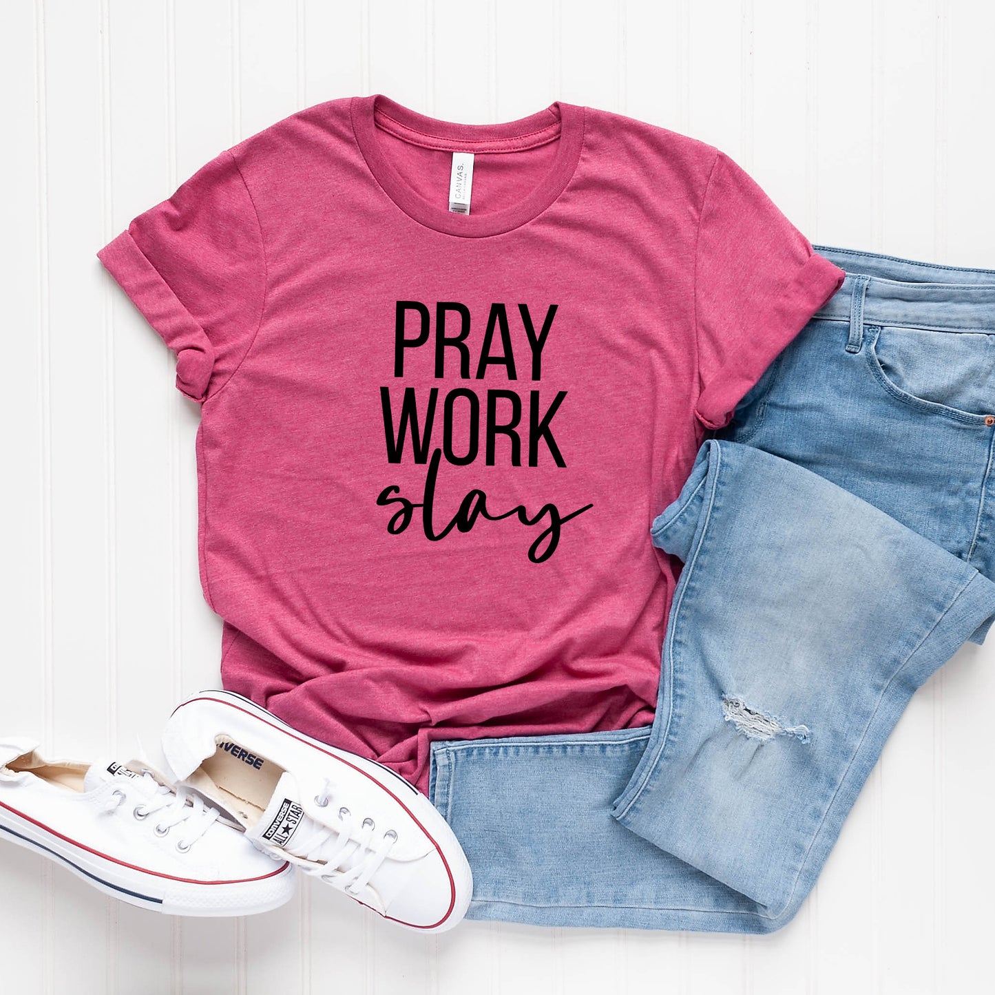 Pray Work Slay | Short Sleeve Crew Neck