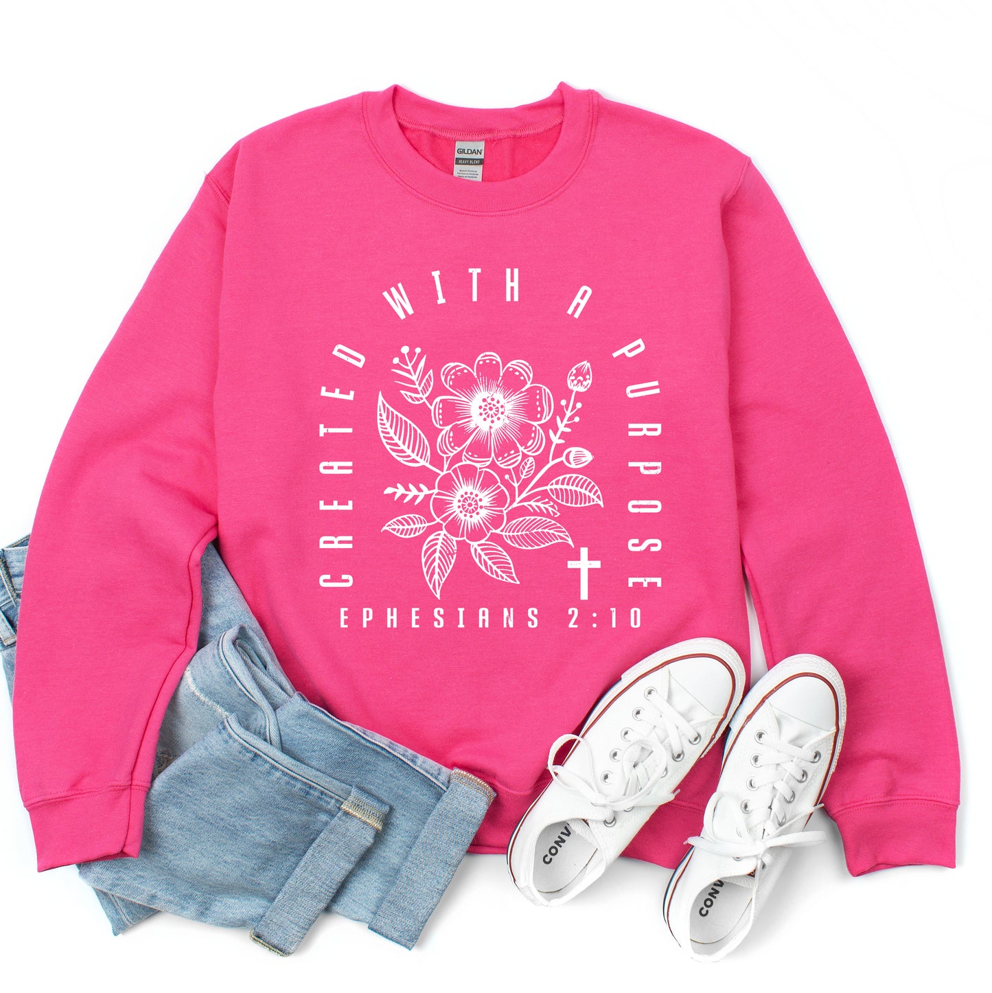 Created With A Purpose Floral | Graphic Sweatshirt