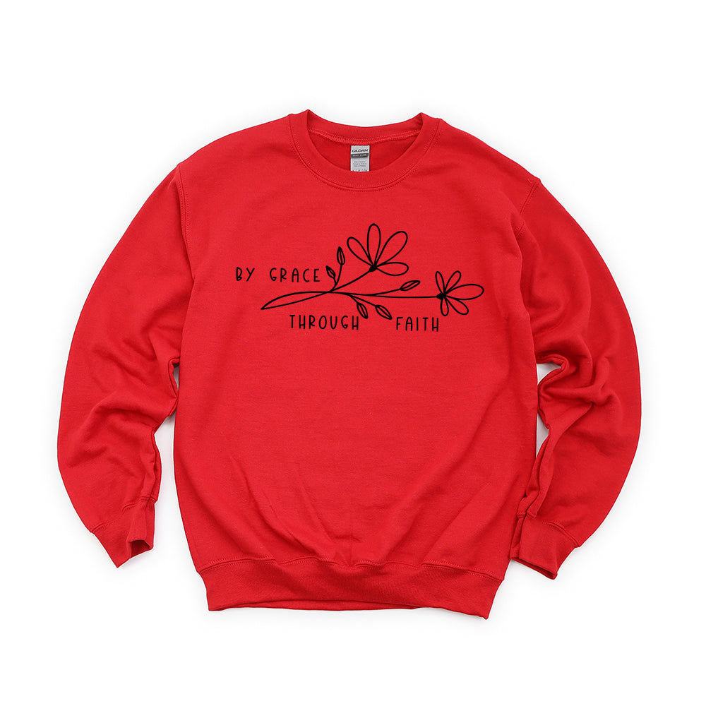 By Grace Through Faith Flowers | Youth Sweatshirt