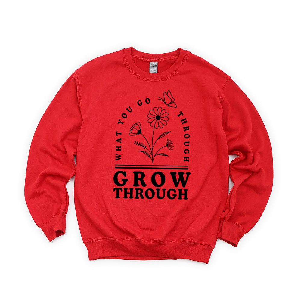 Grow Through What You Go Through Flowers | Youth Sweatshirt