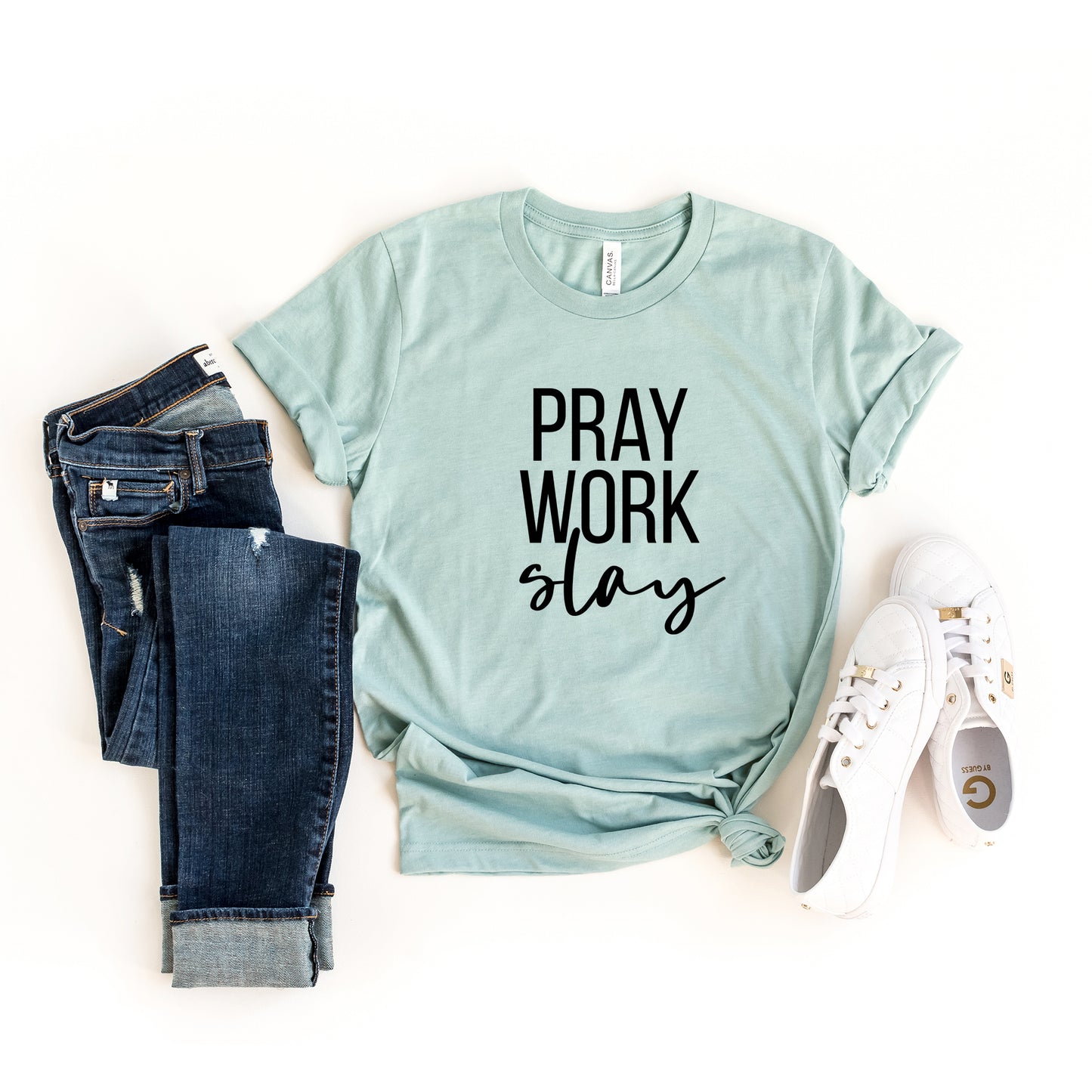 Pray Work Slay | Short Sleeve Crew Neck