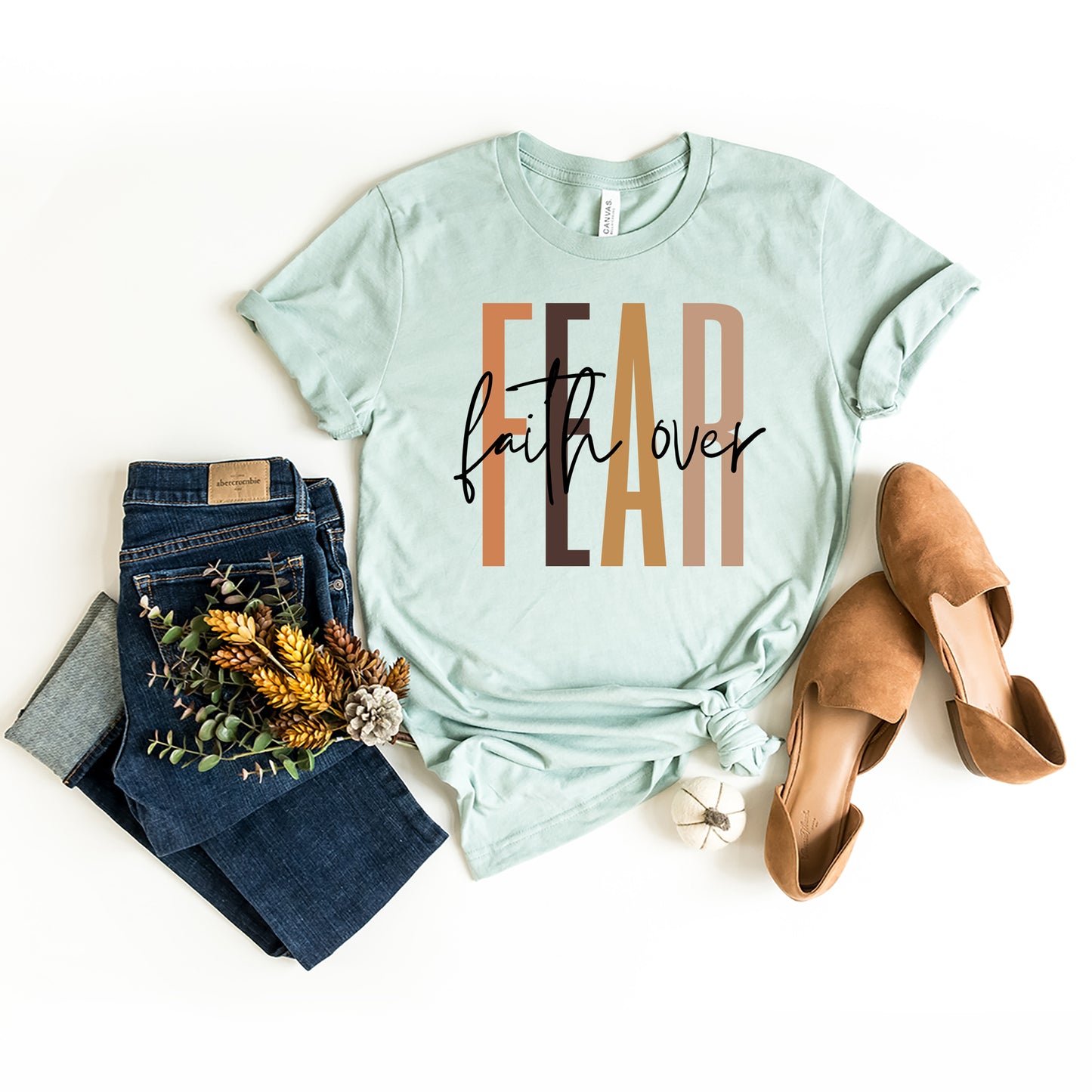 Faith Over Fear Cursive | Short Sleeve Crew Neck