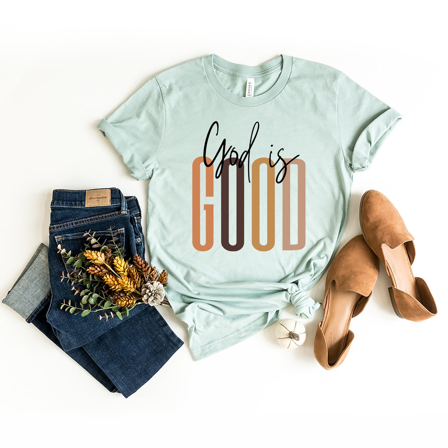 God is Good Cursive | Short Sleeve Crew Neck