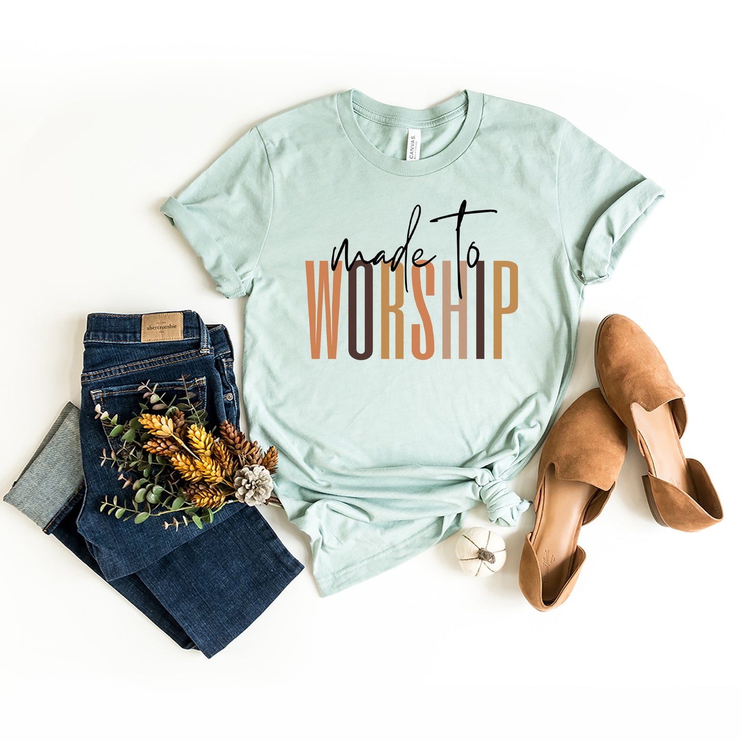 Made To Worship Cursive | Short Sleeve Crew Neck