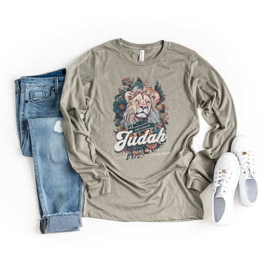 Lion Of Judah Will Fight | Long Sleeve Crew Neck