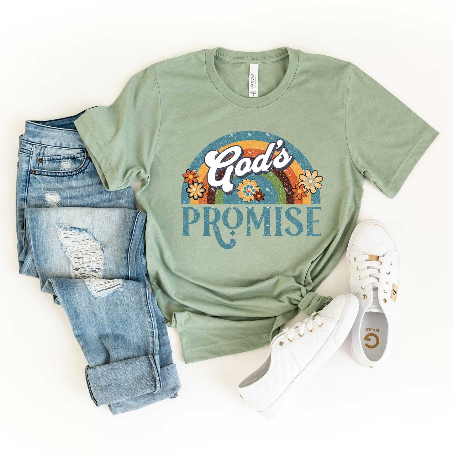 God's Promise Rainbow | Short Sleeve Crew Neck