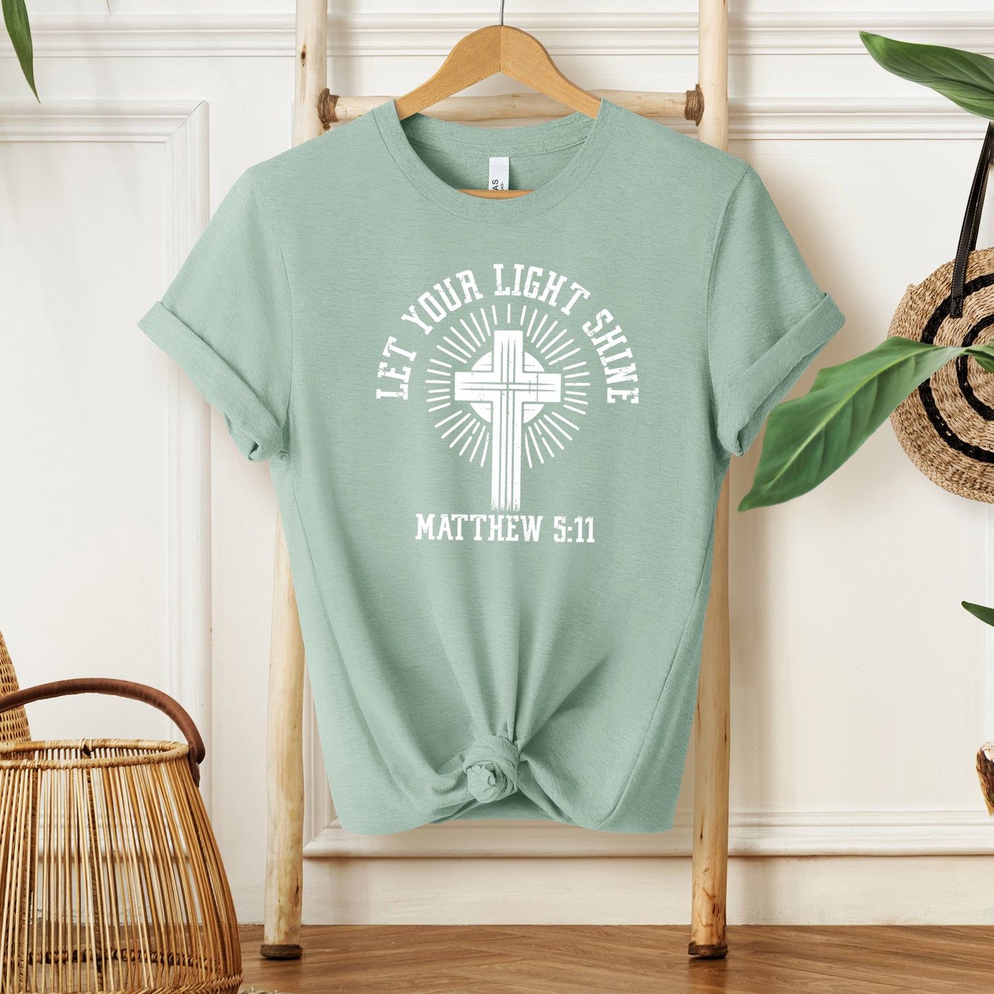 Let Your Light Shine Cross | Short Sleeve Crew Neck