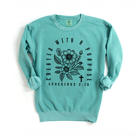 Created With A Purpose Floral | Garment Dyed Sweatshirt