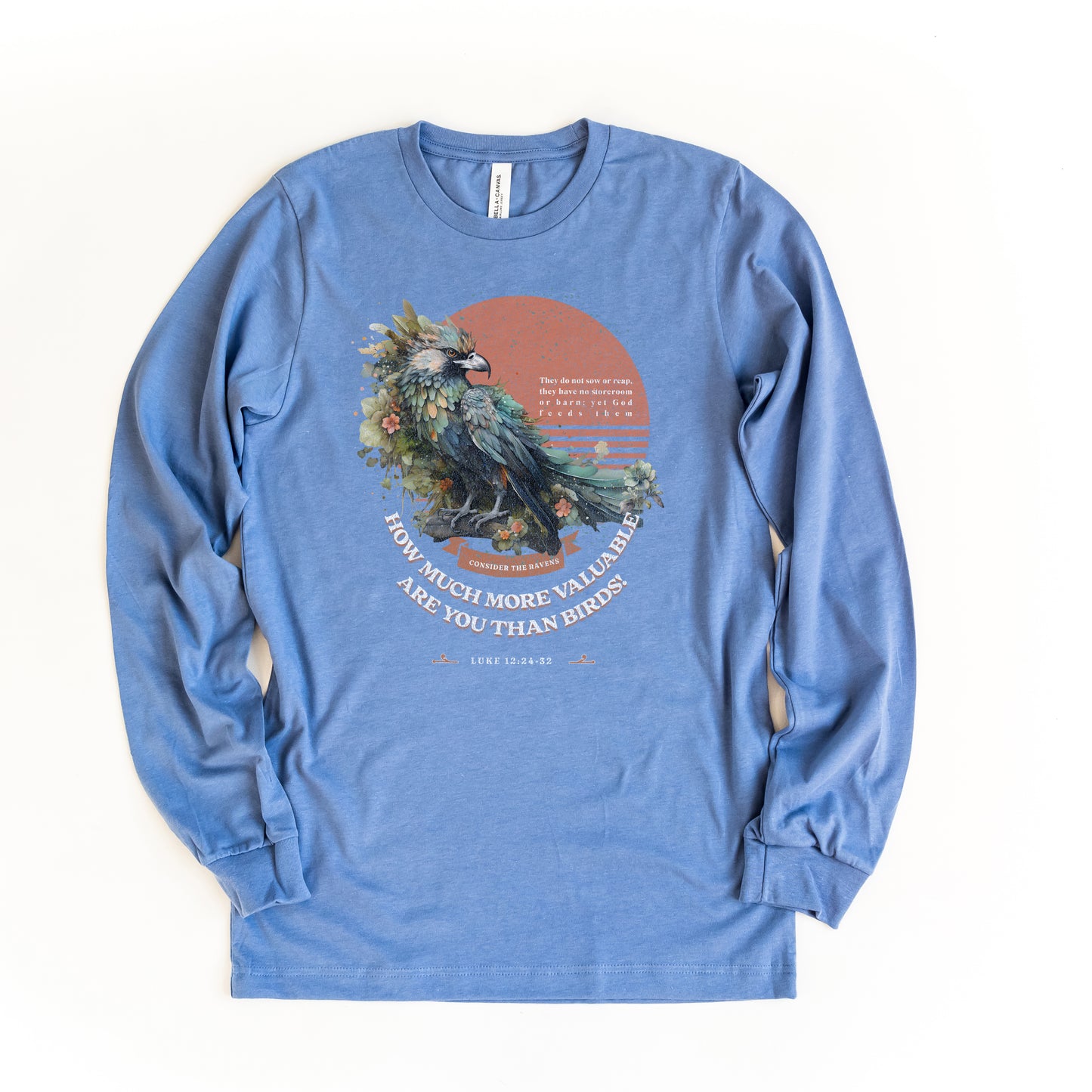 Floral Raven | Long Sleeve Crew Neck