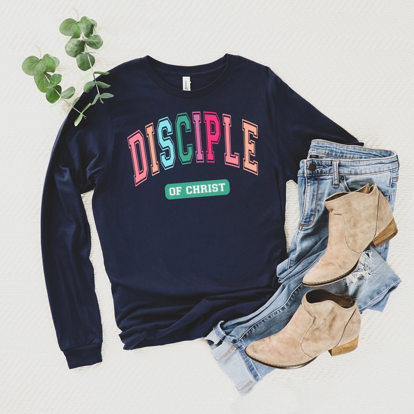 Disciple Block Colorful | Long Sleeve Crew Neck