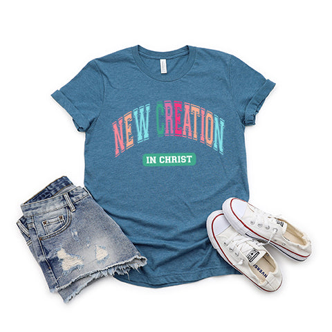 New Creation In Christ Colorful Youth Short Sleeve Crew