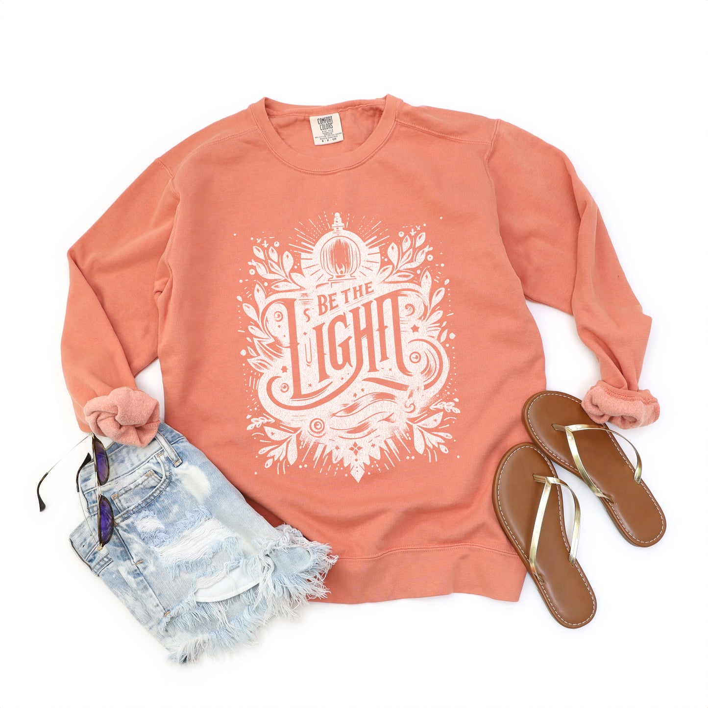 Be The Light Script | Garment Dyed Sweatshirt