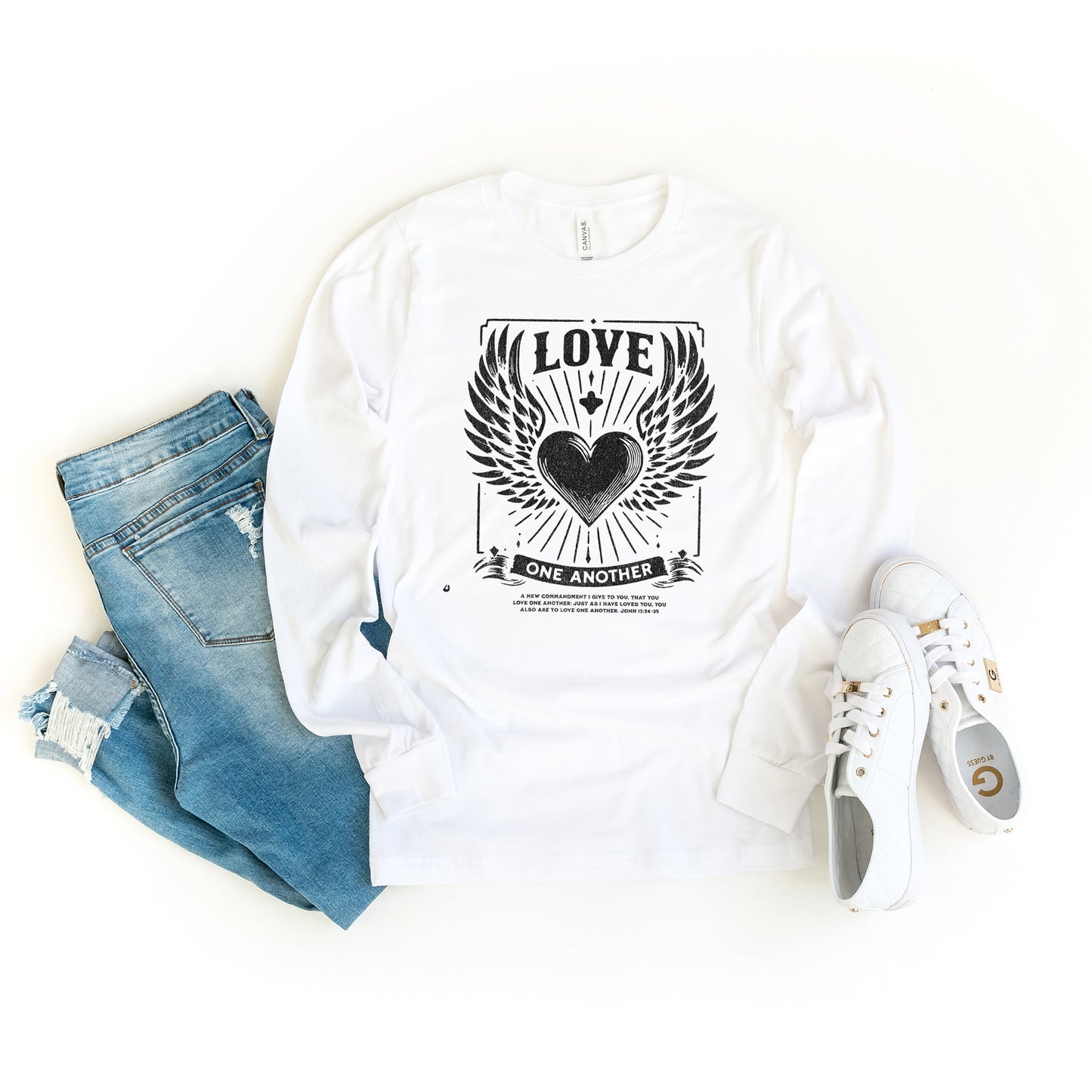 Love One Another Wings | Long Sleeve Crew Neck