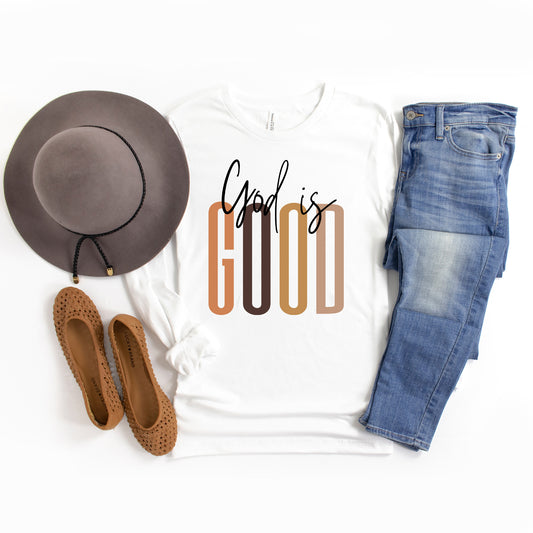 God Is Good Cursive | Long Sleeve Crew Neck