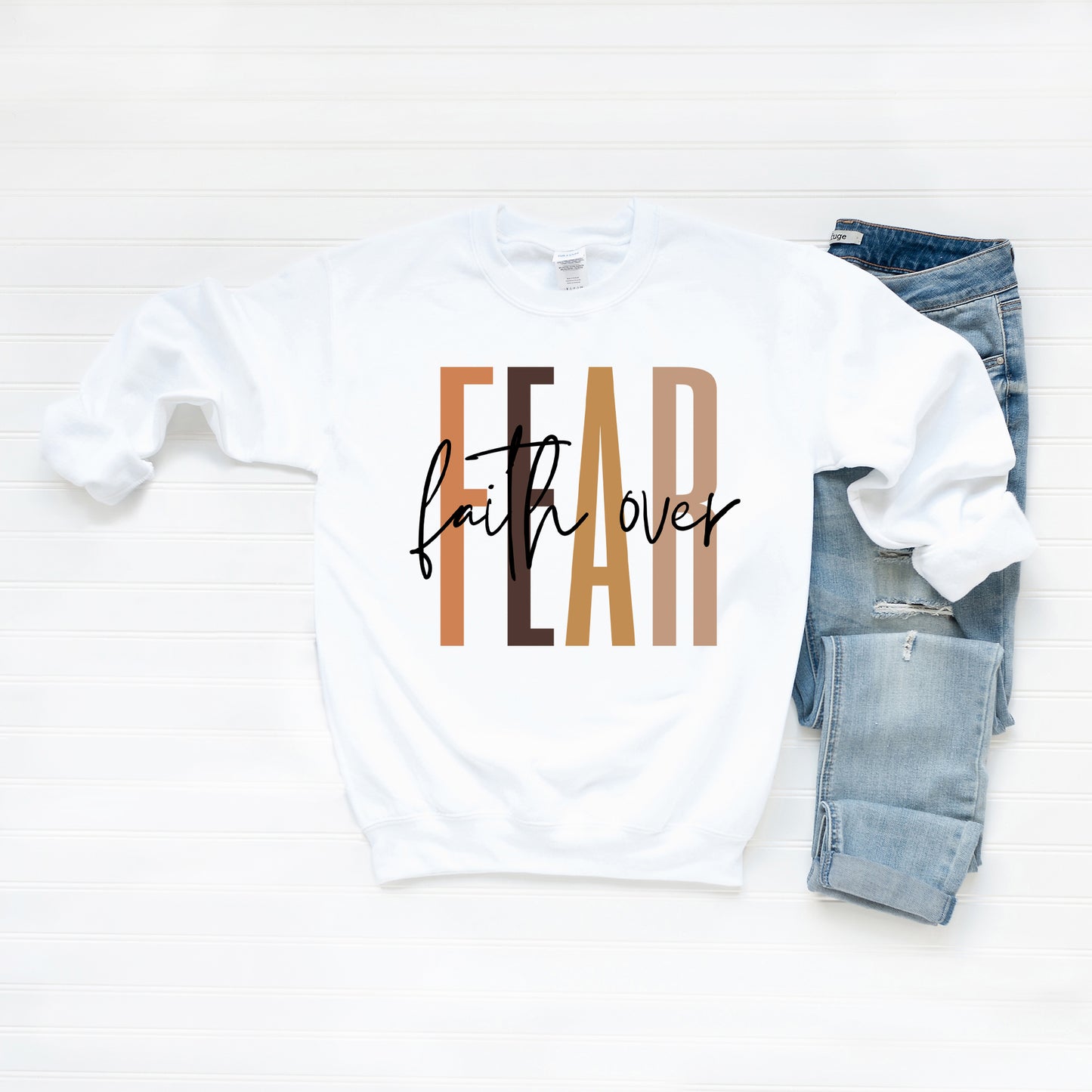 Faith Over Fear Cursive | Sweatshirt