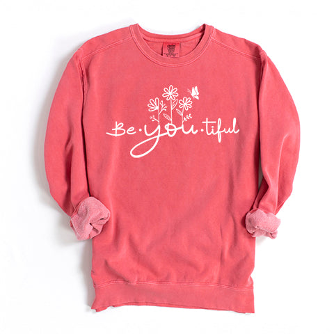 Be_You_Tiful Flowers | Garment Dyed Sweatshirt