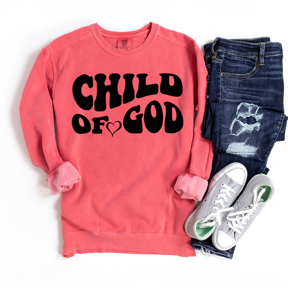 Child Of God Heart | Garment Dyed Sweatshirt