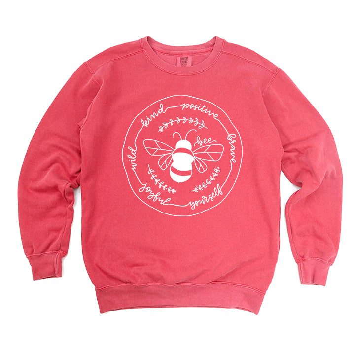 Bee Kind Positive Brave | Garment Dyed Sweatshirt