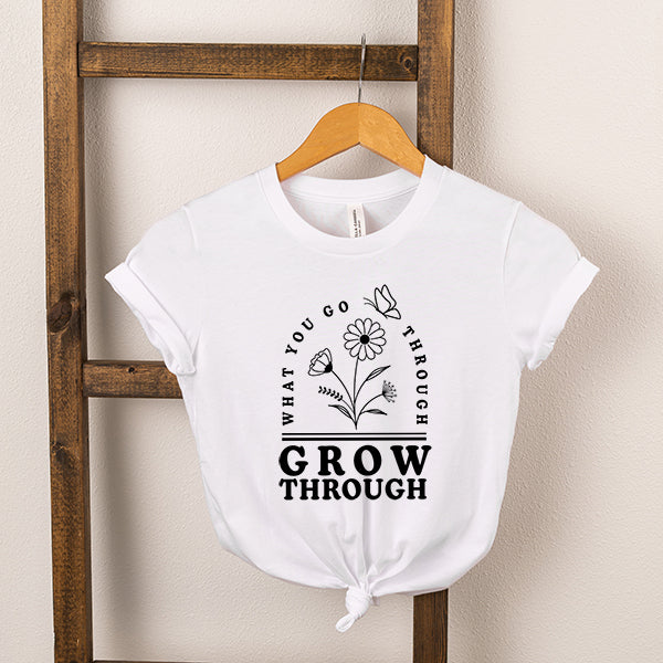 Grow Through What You Go Through Flowers | Youth Short Sleeve Crew