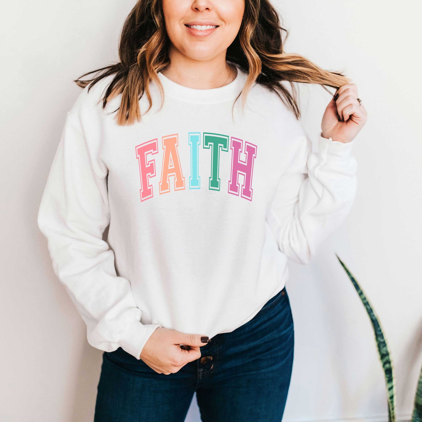 Faith Block Colorful | Graphic Sweatshirt