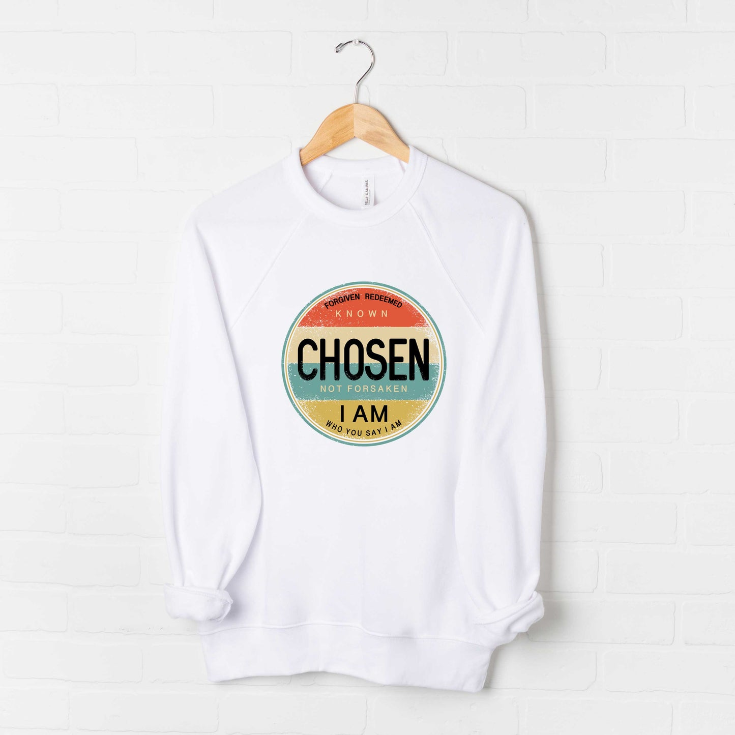 Chosen Not Forsaken Colorful | Bella Canvas Sweatshirt