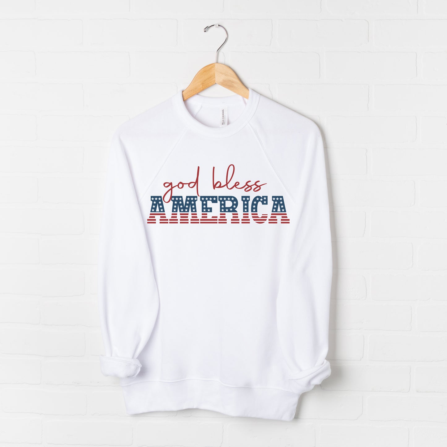 God Bless America Flag | Bella Canvas Sweatshirt