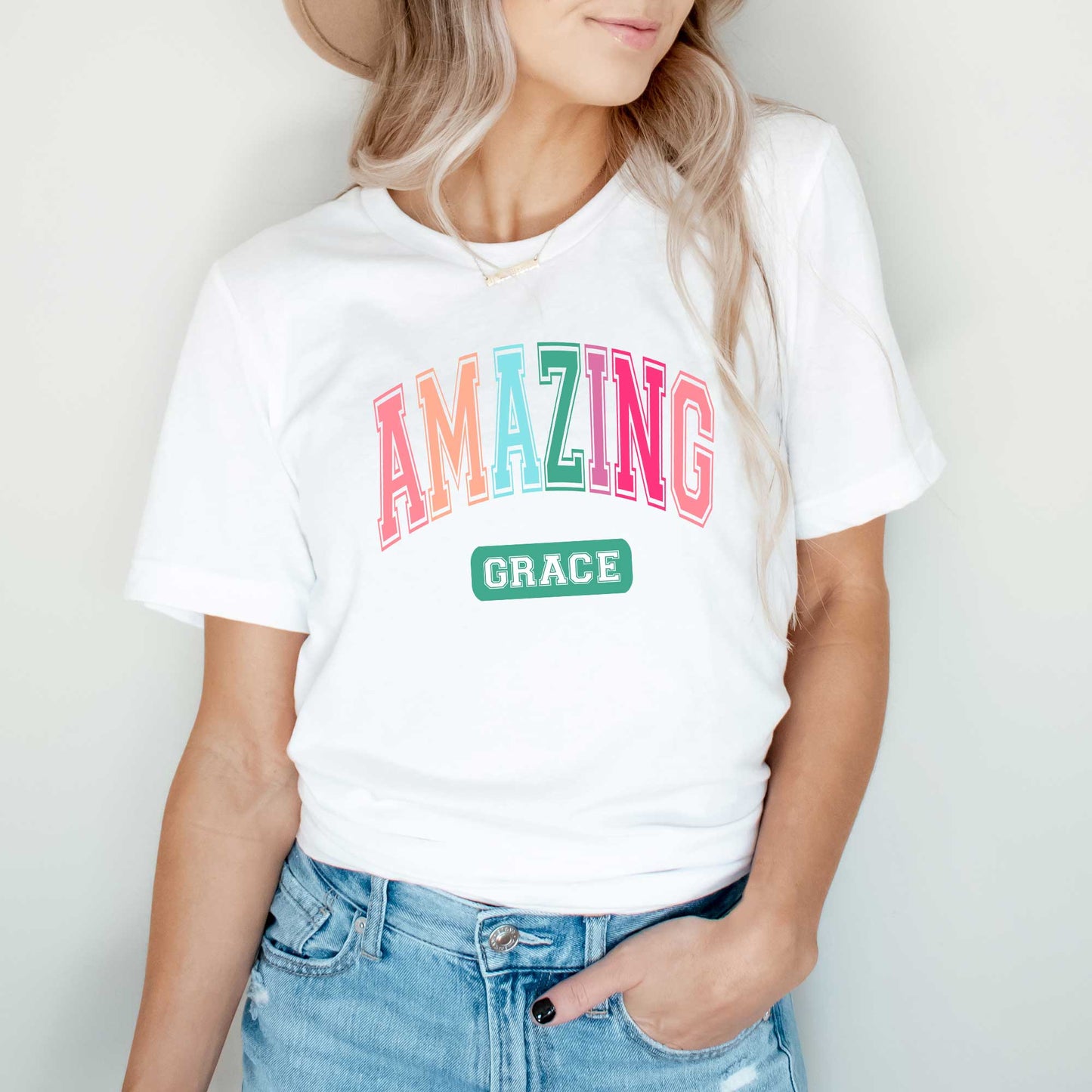 Grace Block Colorful | Short Sleeve Crew Neck