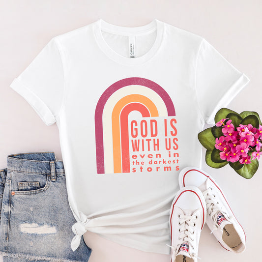 God Is With Us Rainbow | Short Sleeve Crew Neck