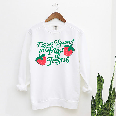 Tis So Sweet To Trust In Jesus | Garment Dyed Sweatshirt