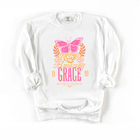 Amazing Grace Butterfly | Garment Dyed Sweatshirt