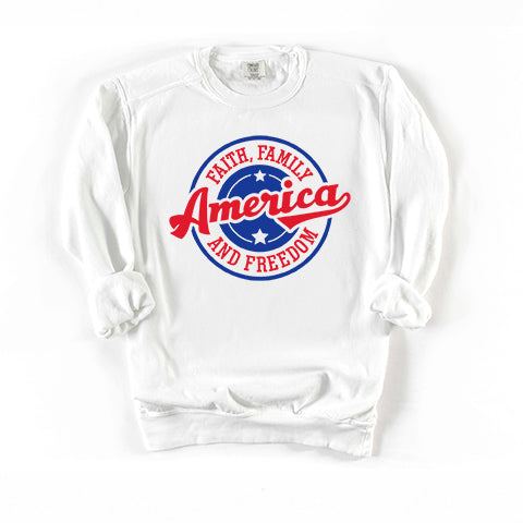 Faith Family Freedom America | Garment Dyed Sweatshirt