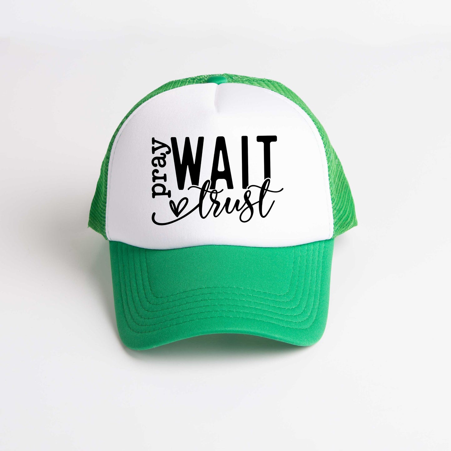 Pray Wait Trust Cursive | Foam Trucker Hat