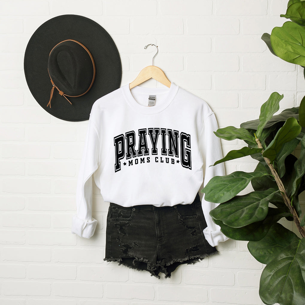 Praying Moms Club Varsity | Graphic Sweatshirt