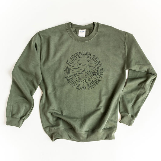 God Is Greater Waves | Sweatshirt