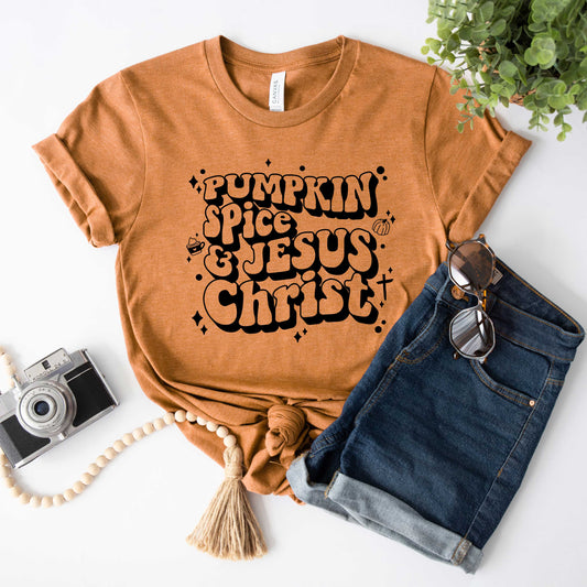 Pumpkin Spice And Jesus Christ | Short Sleeve Crew Neck