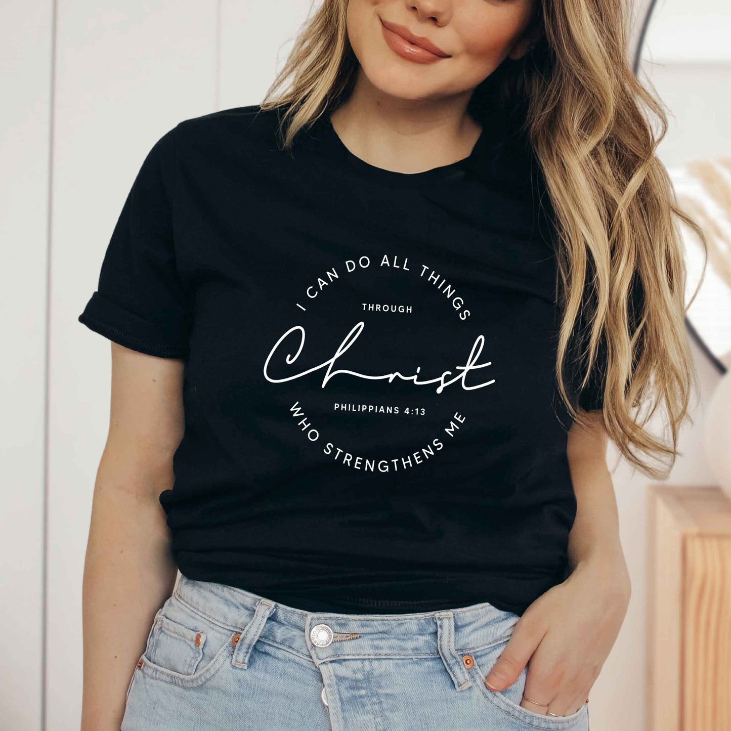 I Can Do All Things Through Christ Circle | Short Sleeve Crew Neck