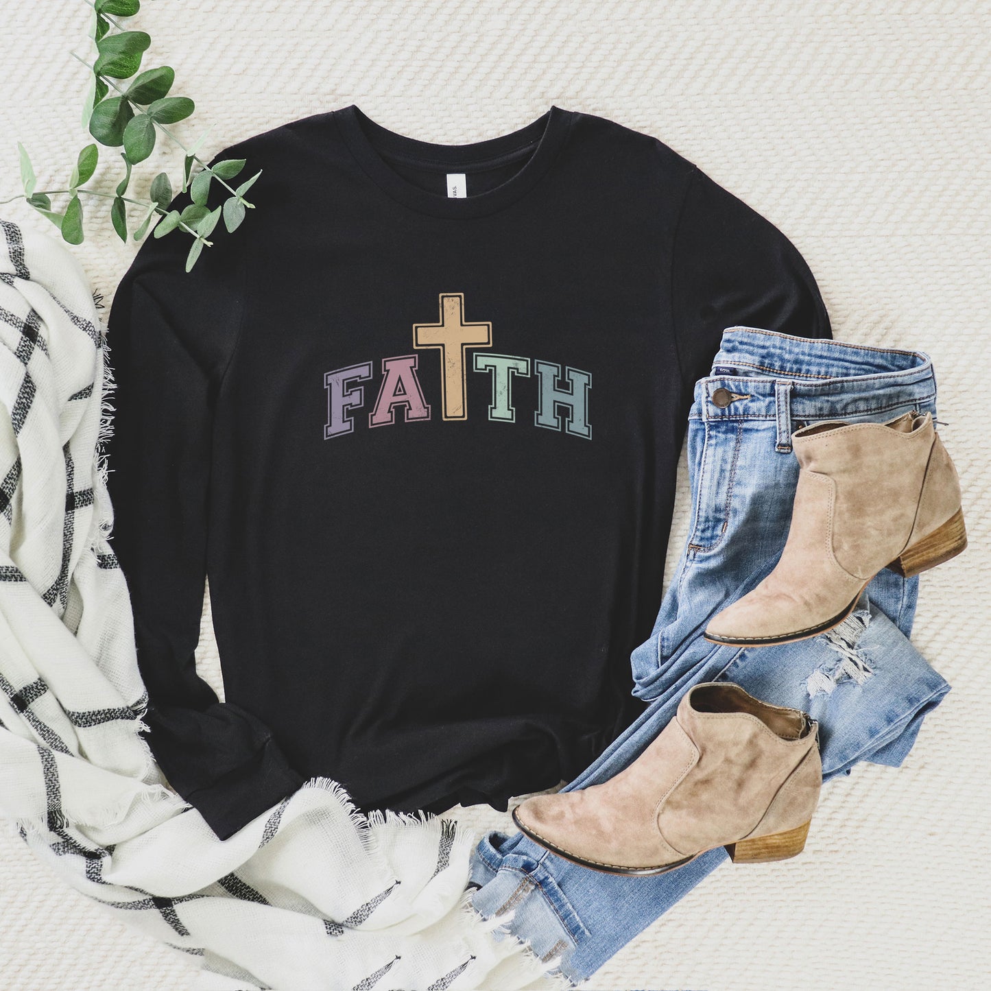 Faith Cross | Long Sleeve Crew Neck