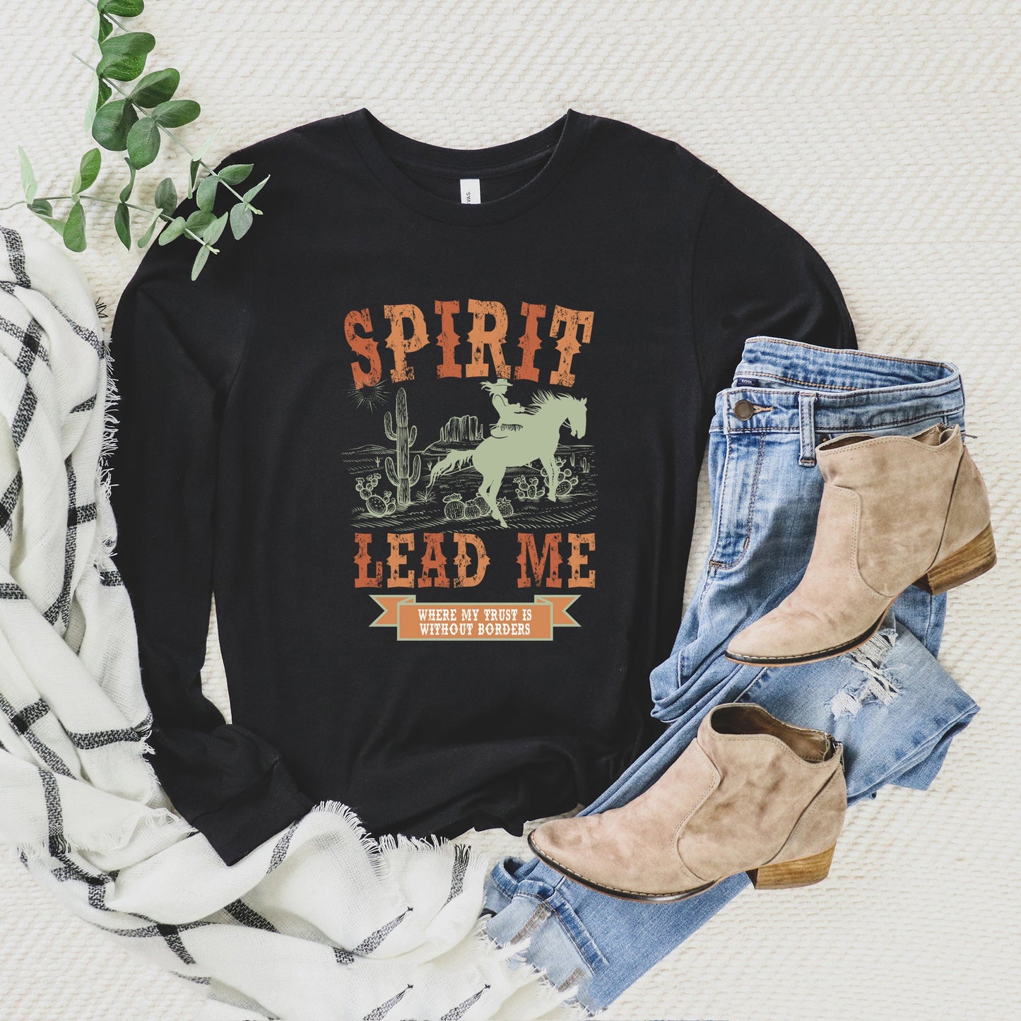 Spirit Lead Me Western | Long Sleeve Crew Neck