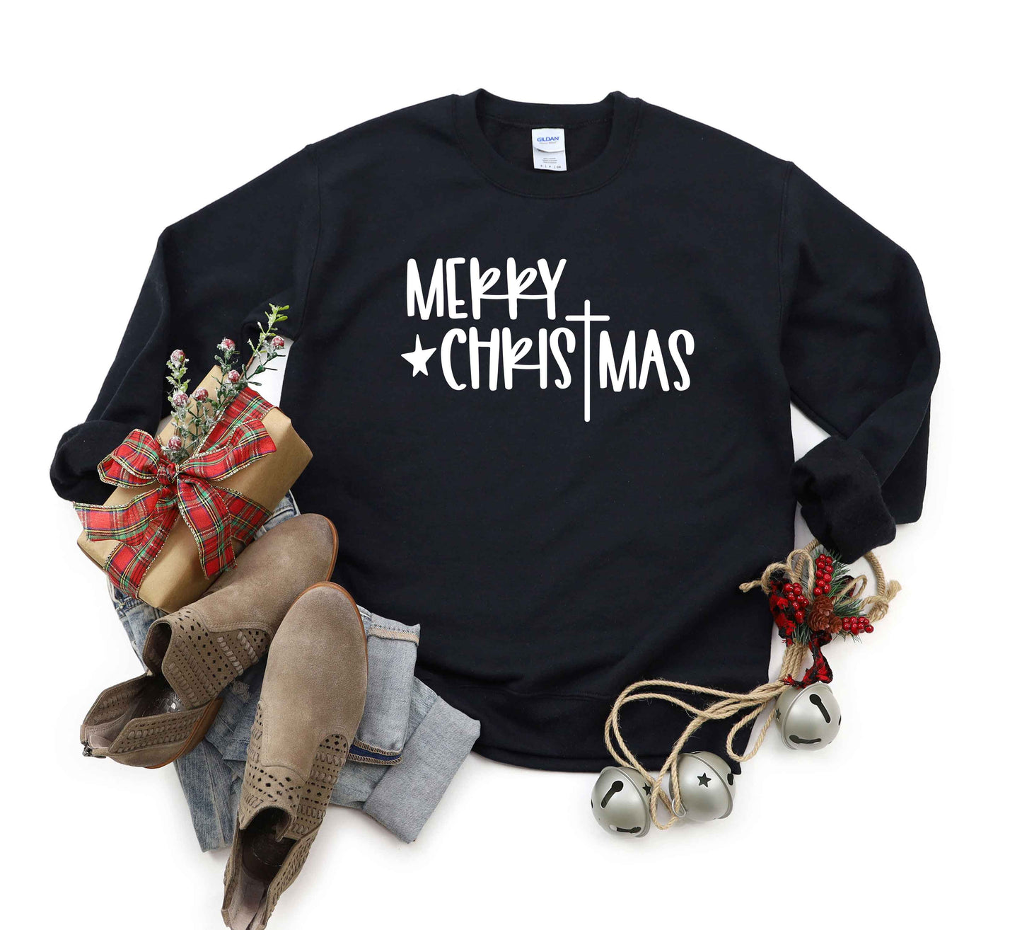 Merry Christmas Cross | Sweatshirt