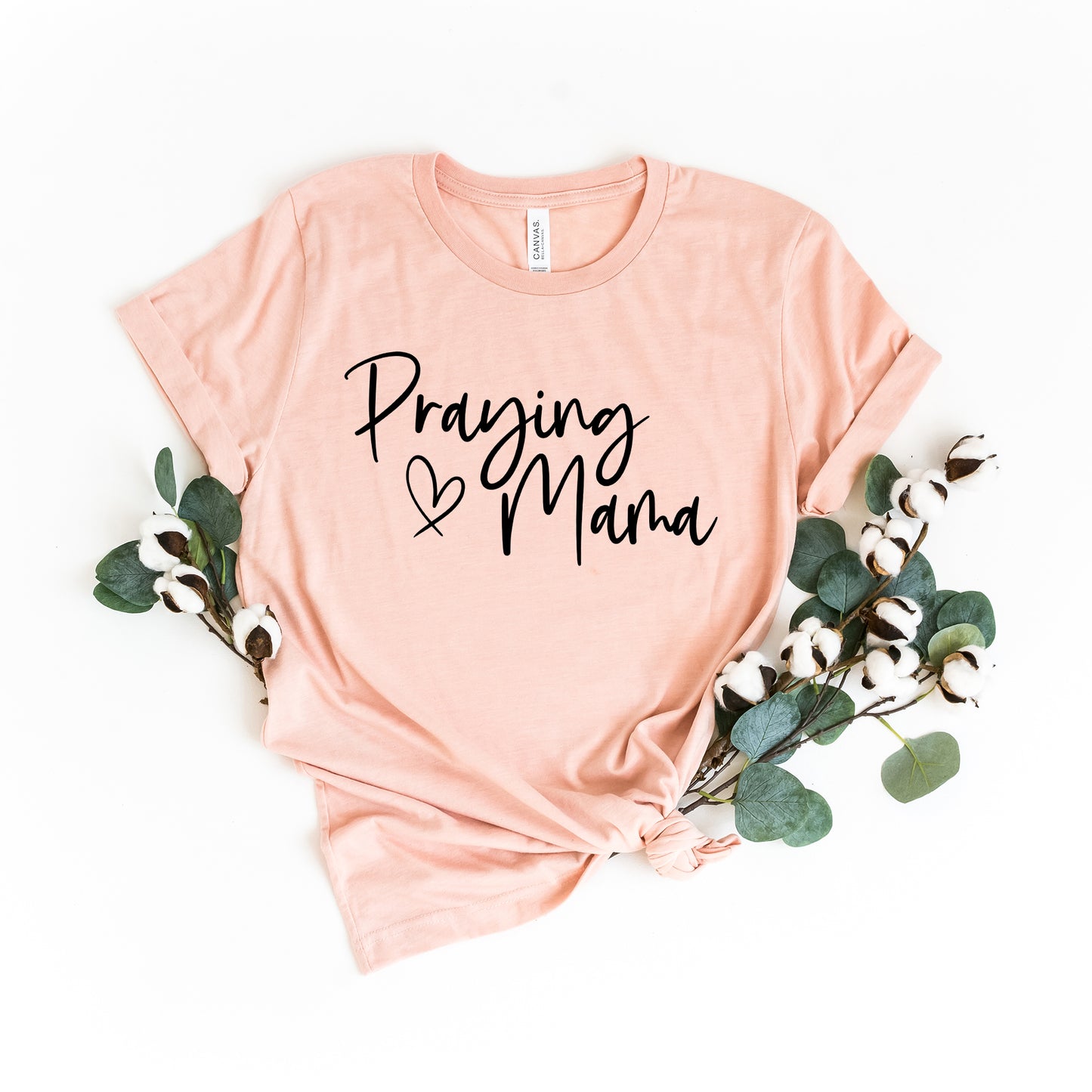 Praying Mama Heart | Short Sleeve Crew Neck