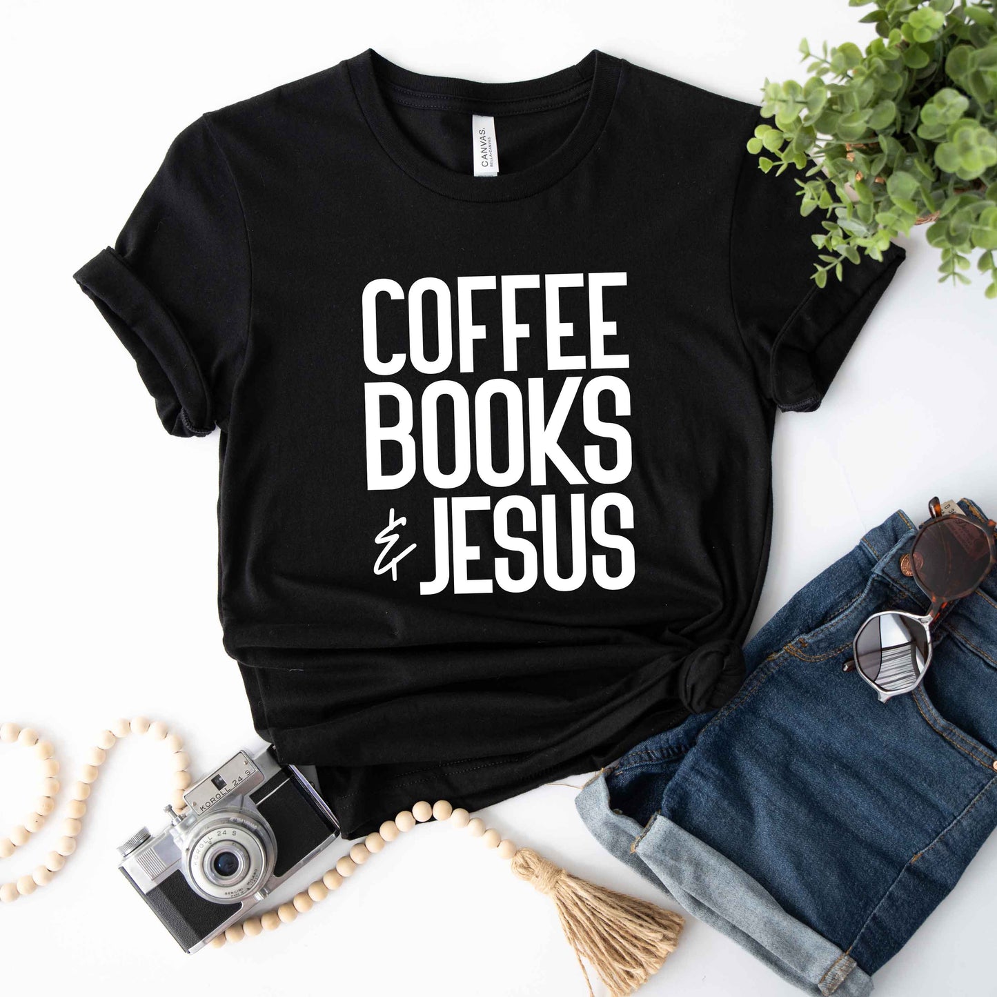 Coffee Books Jesus | Short Sleeve Crew Neck