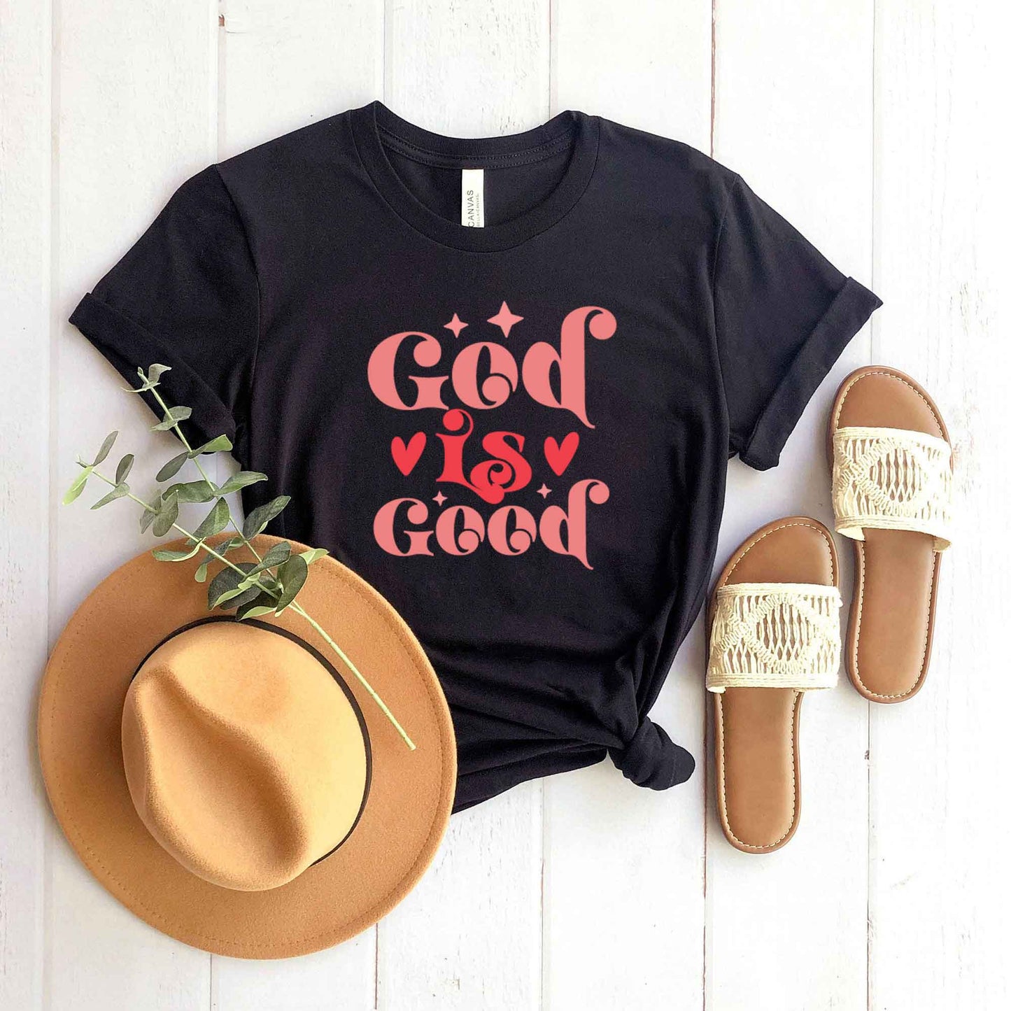 God Is Good Hearts | Short Sleeve Crew Neck