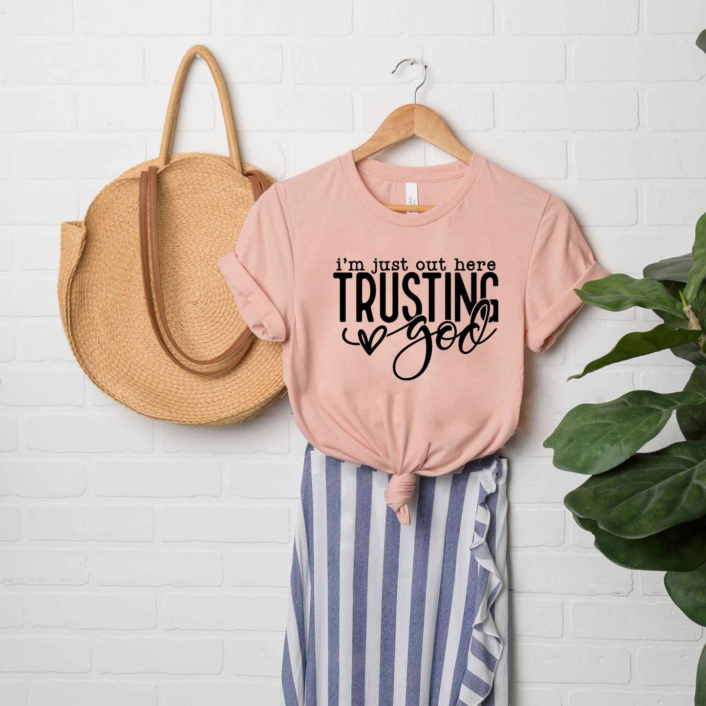 Out Here Trusting Jesus | Short Sleeve Crew Neck