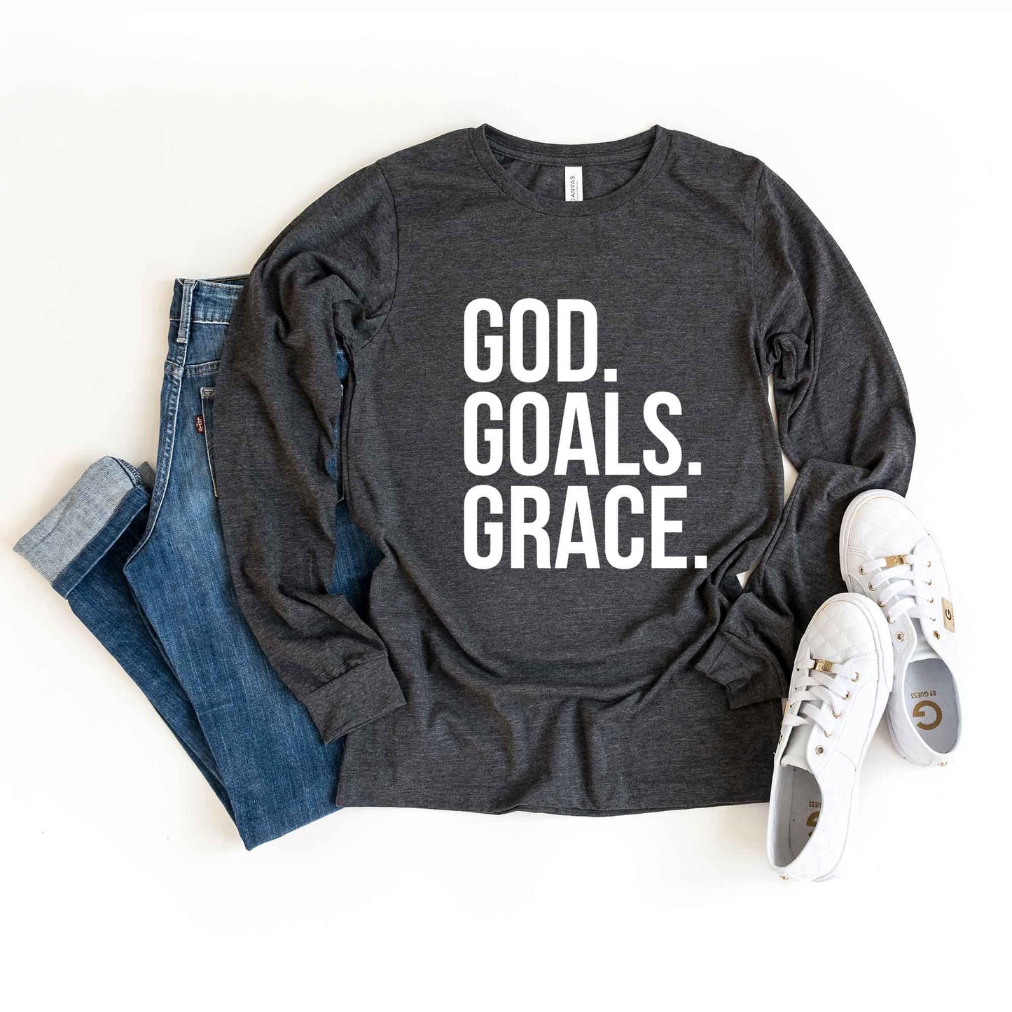 God Goals Grace | Long Sleeve Crew Neck