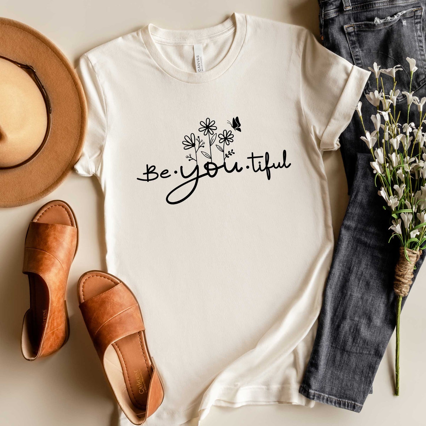 Be_You_Tiful Flowers | Short Sleeve Crew Neck