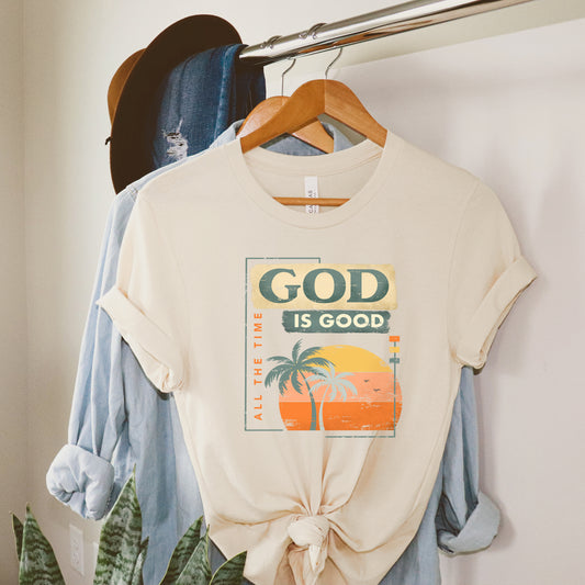 God Is Good Sunset | Short Sleeve Crew Neck