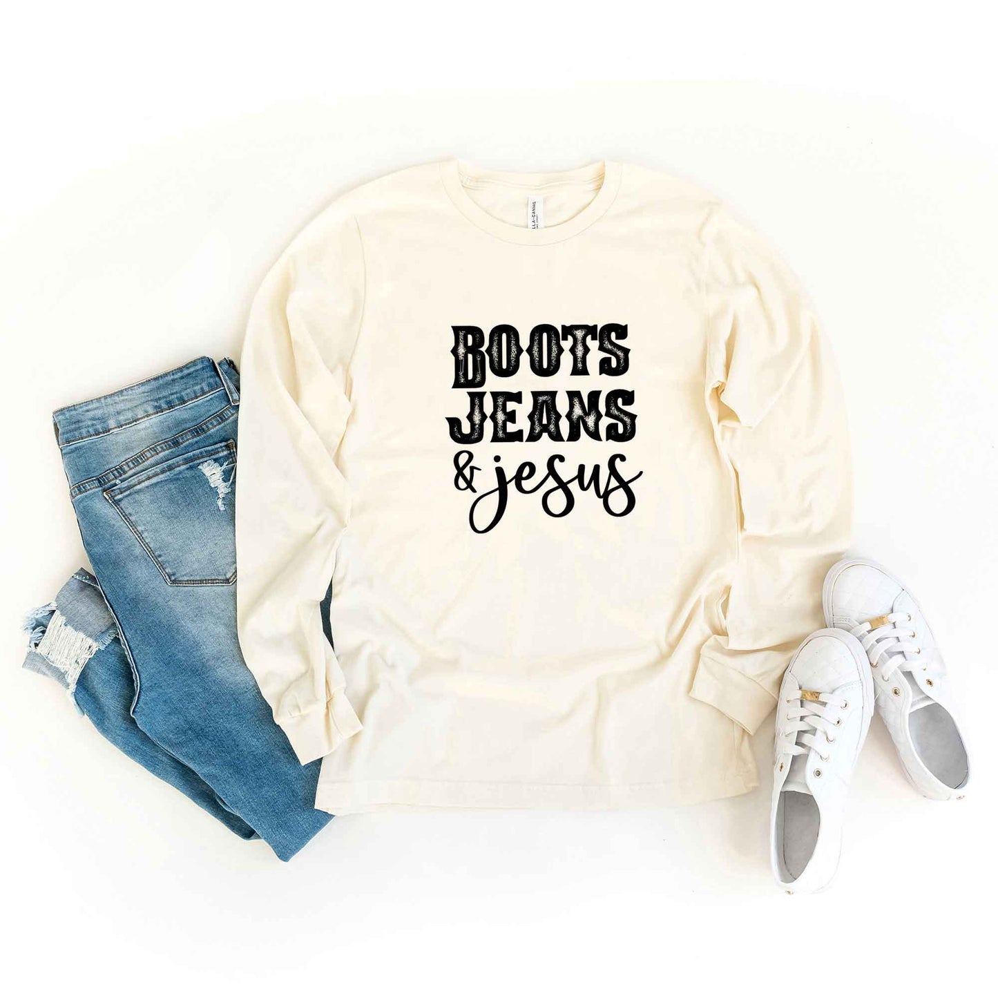 Boot Jeans And Jesus | Long Sleeve Crew Neck