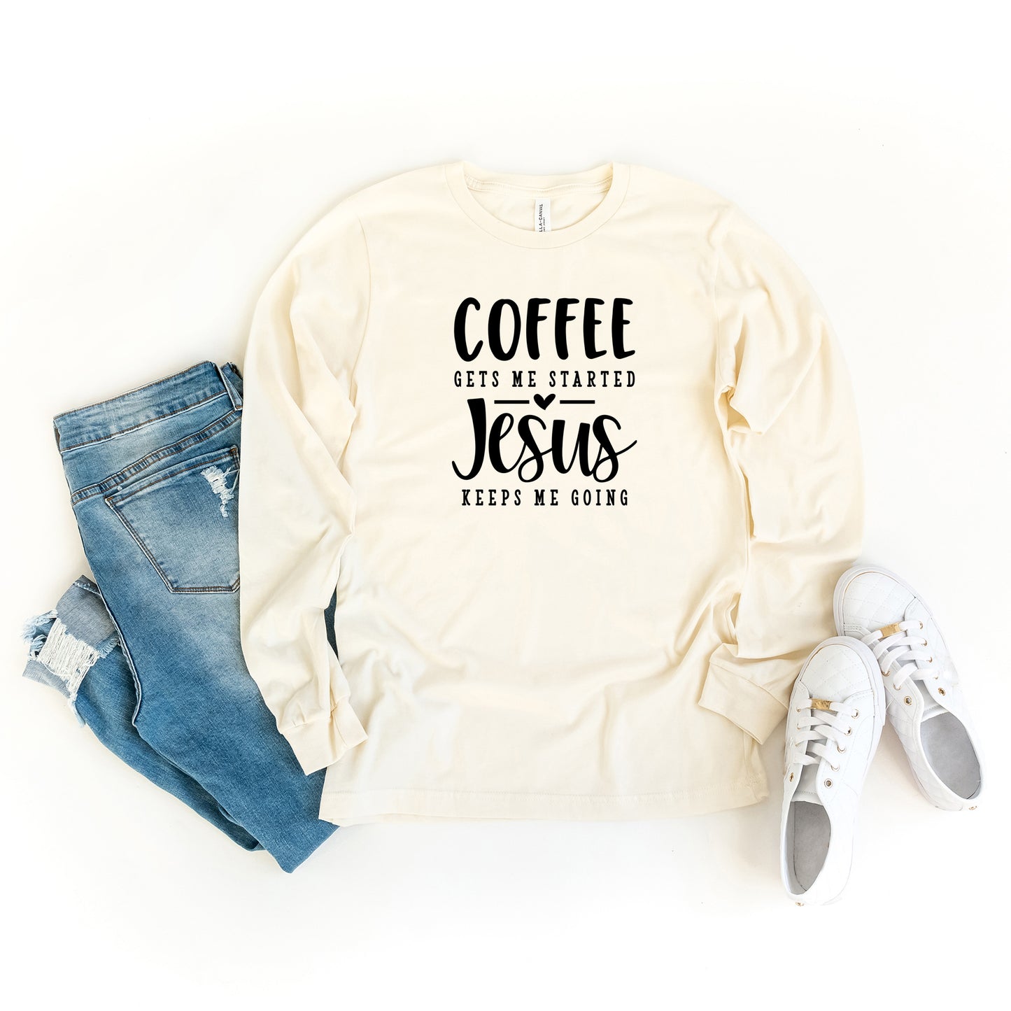 Coffee Gets Me Started | Long Sleeve Crew Neck