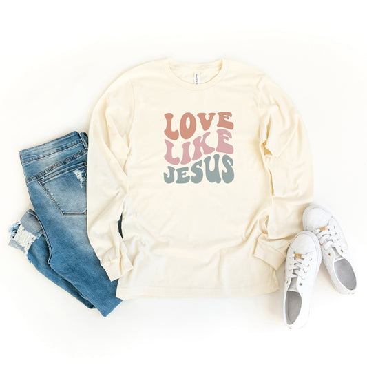 Love Like Jesus Wavy | Long Sleeve Crew Neck