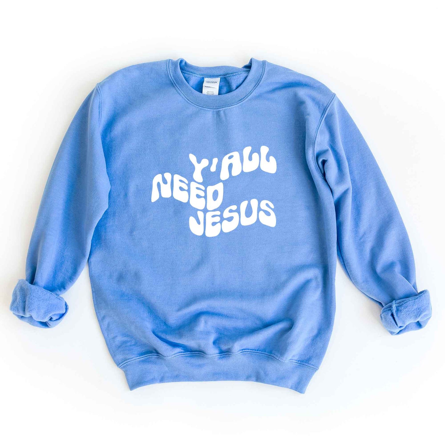 Retro Y'all Need Jesus Wavy | Sweatshirt